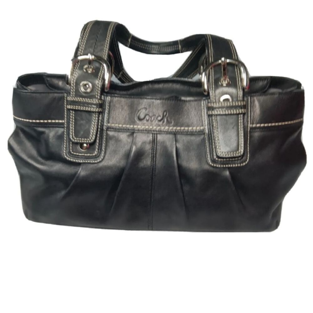 Coach Soho Black Leather Large Tote Satchel Handbag F13732 - Picture 4 of 8